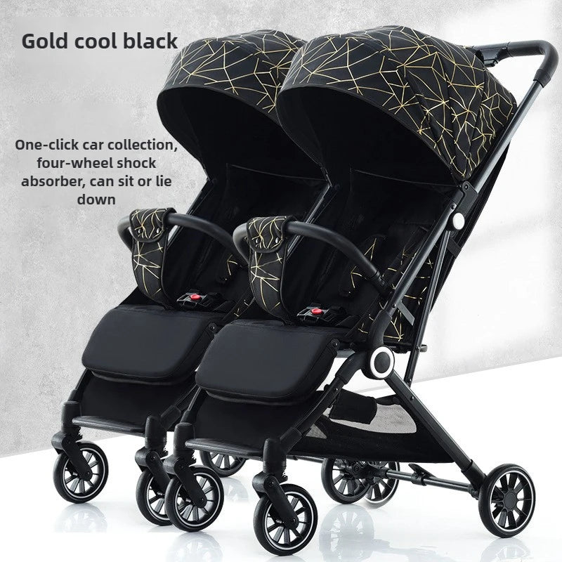 Selene Maison™ High-View Twin Stroller – Detachable, Foldable & Lightweight
