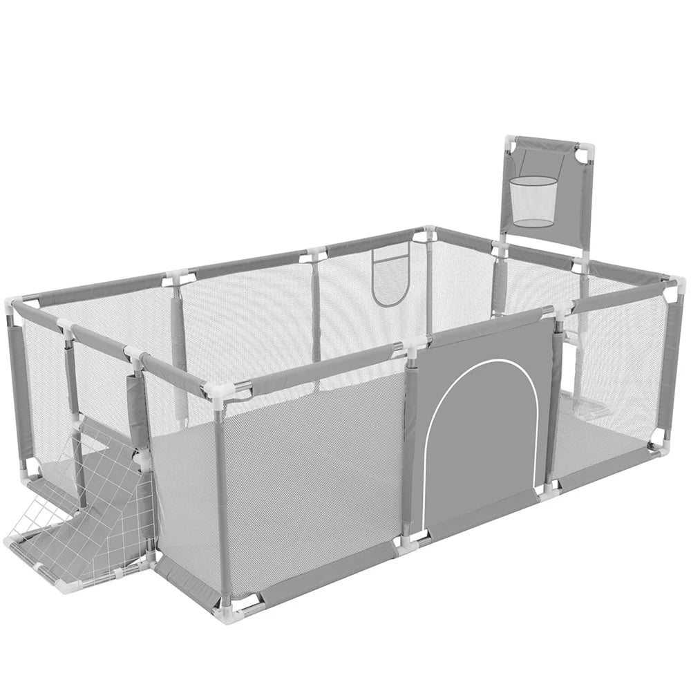 Selene Maison™ Extra-Large 71-Inch Baby Playpen – Breathable Design with Basketball Hoop