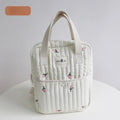 Ins Korean Embroidered Bear Mommy Bag Multi-functional Outdoor Lightweight Handbag Storage Diaper Bag White Travel Bag
