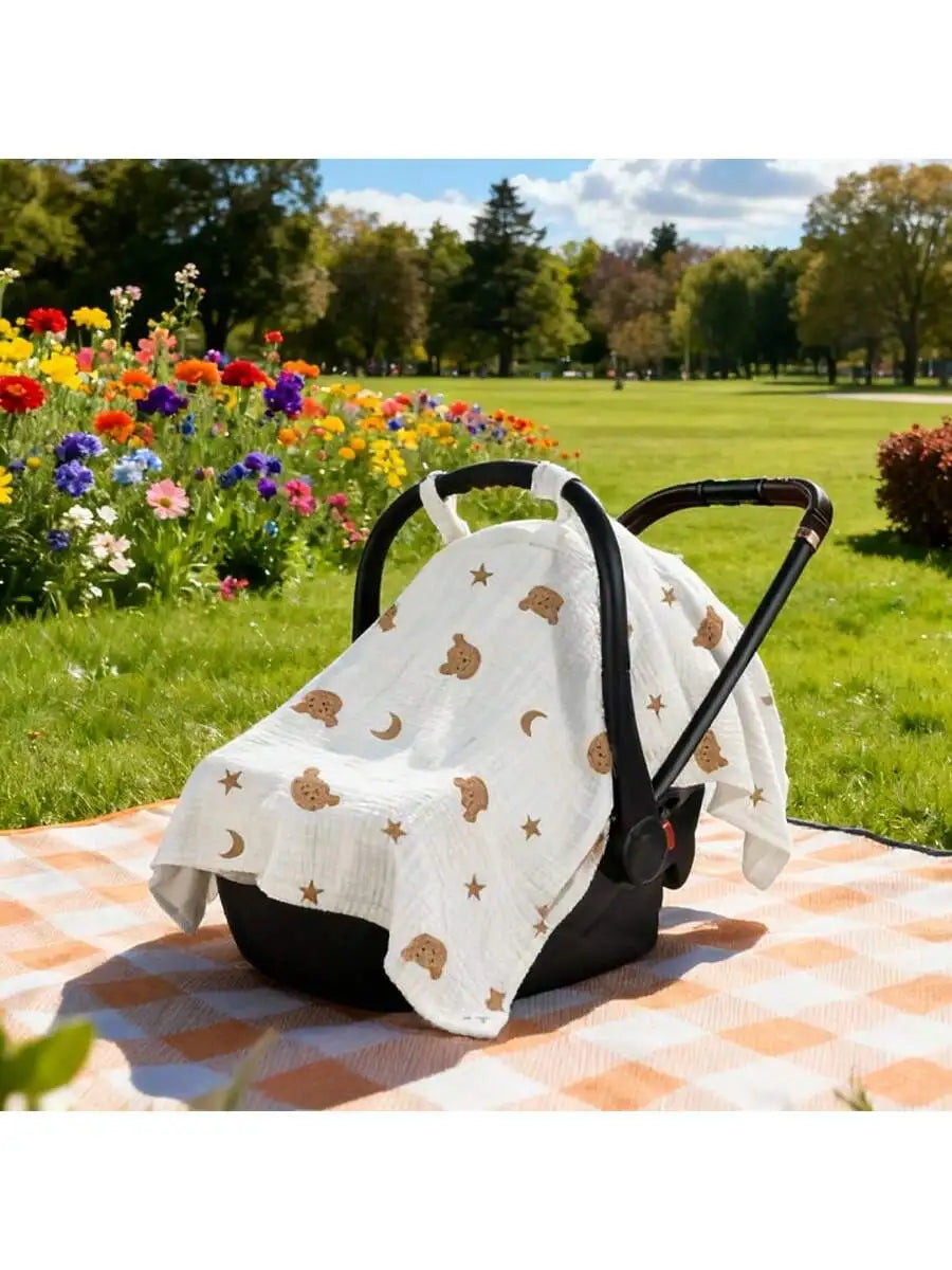 A soft, breathable stroller cover designed to protect your little one with gentle shade and dust-free comfort. Light-blocking yet visible, it offers effortless sun protection for every outing