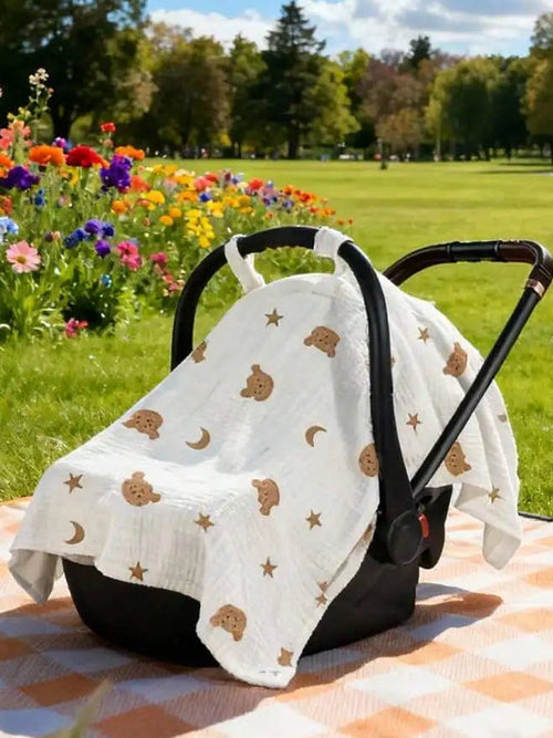 A soft, breathable stroller cover designed to protect your little one with gentle shade and dust-free comfort. Light-blocking yet visible, it offers effortless sun protection for every outing