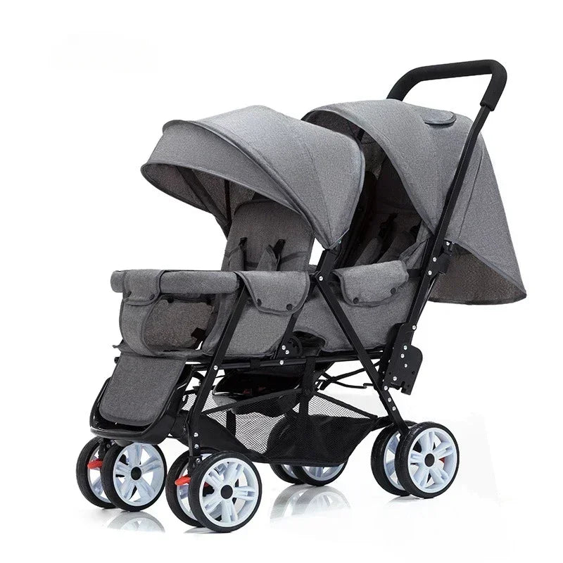 Selene Maison™ Luxury Twin Stroller – Elegant Foldable Front & Rear Seat Design
