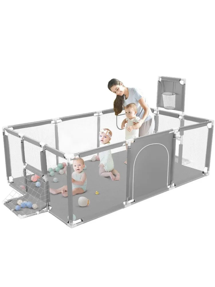 Selene Maison™ Extra-Large 71-Inch Baby Playpen – Breathable Design with Basketball Hoop