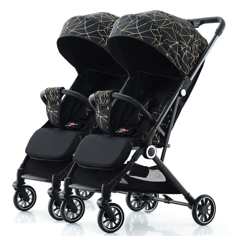 Selene Maison™ High-View Twin Stroller – Detachable, Foldable & Lightweight